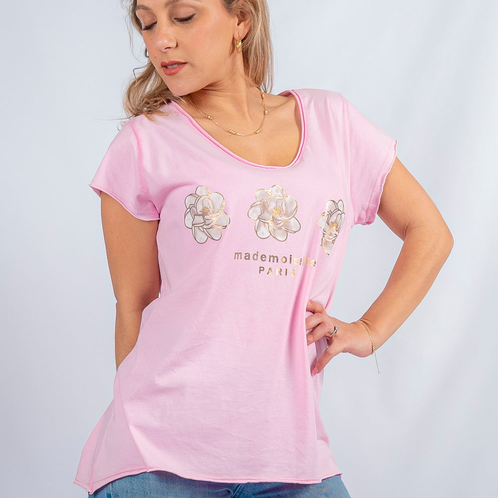 POLERA ESTAMPADA FLOR