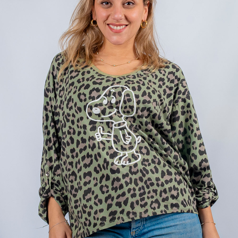 POLERA PRINT CUELLO BRILLO