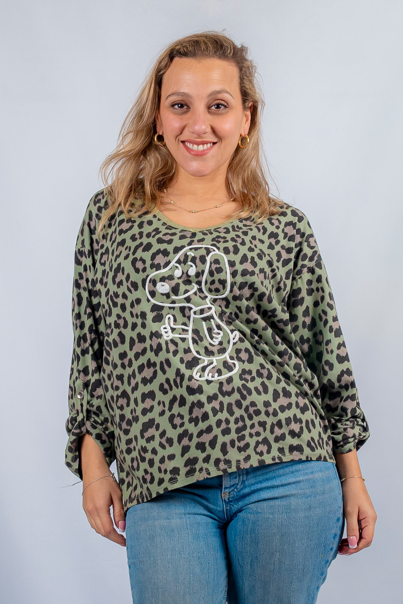 POLERA PRINT CUELLO BRILLO