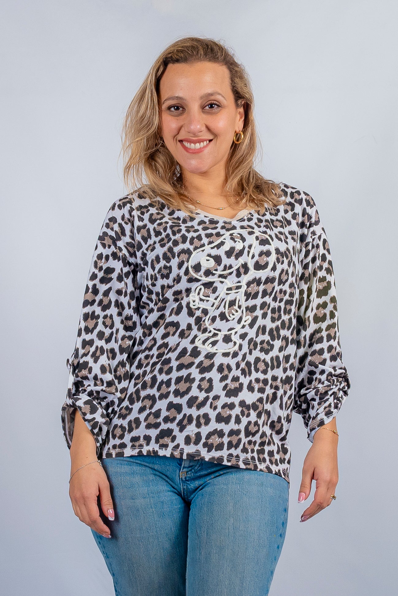 POLERA PRINT CUELLO BRILLO