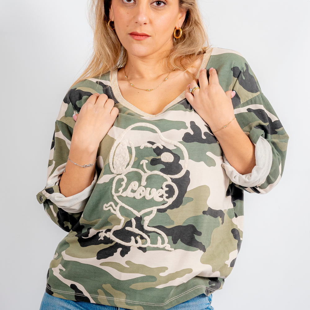 POLERA MILITAR CUELLO BRILLO