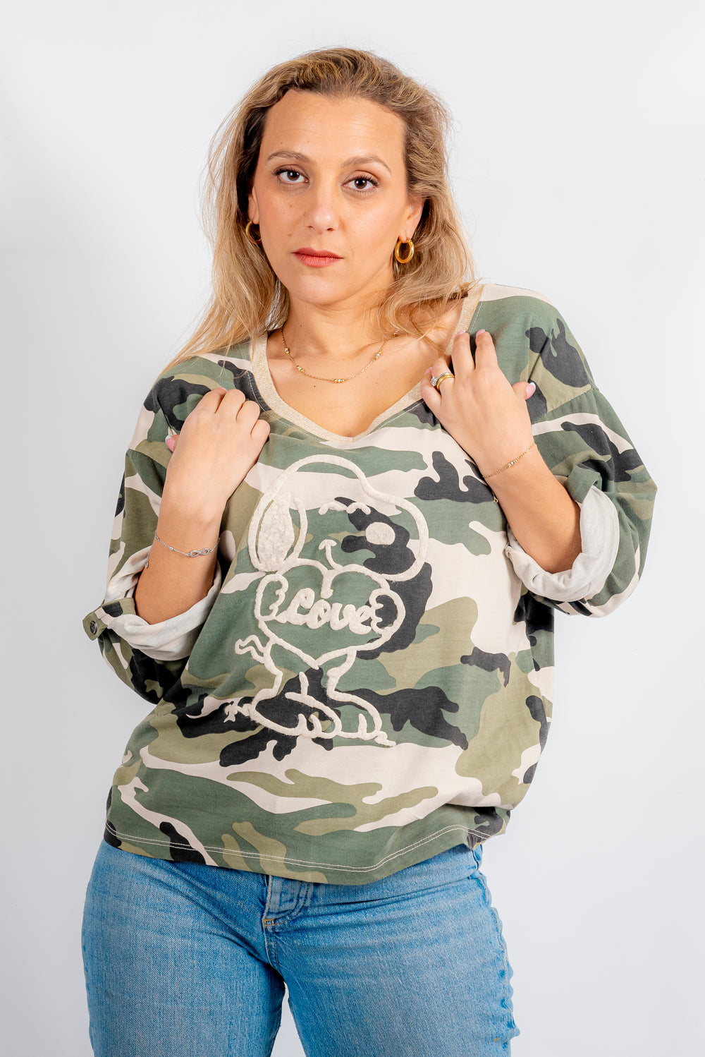 POLERA MILITAR CUELLO BRILLO