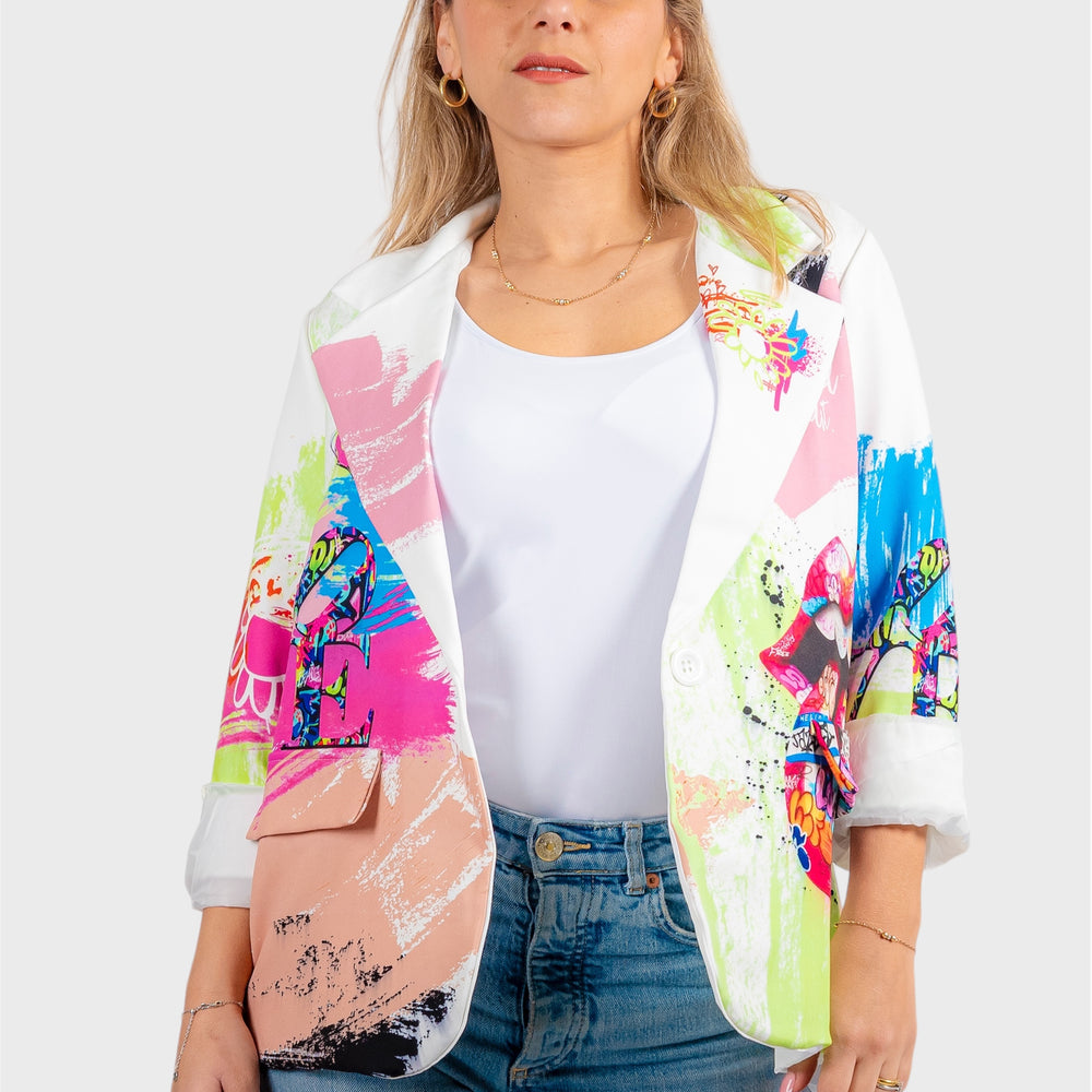 BLAZER ESTAMPADO BOLSILLO TAPETA